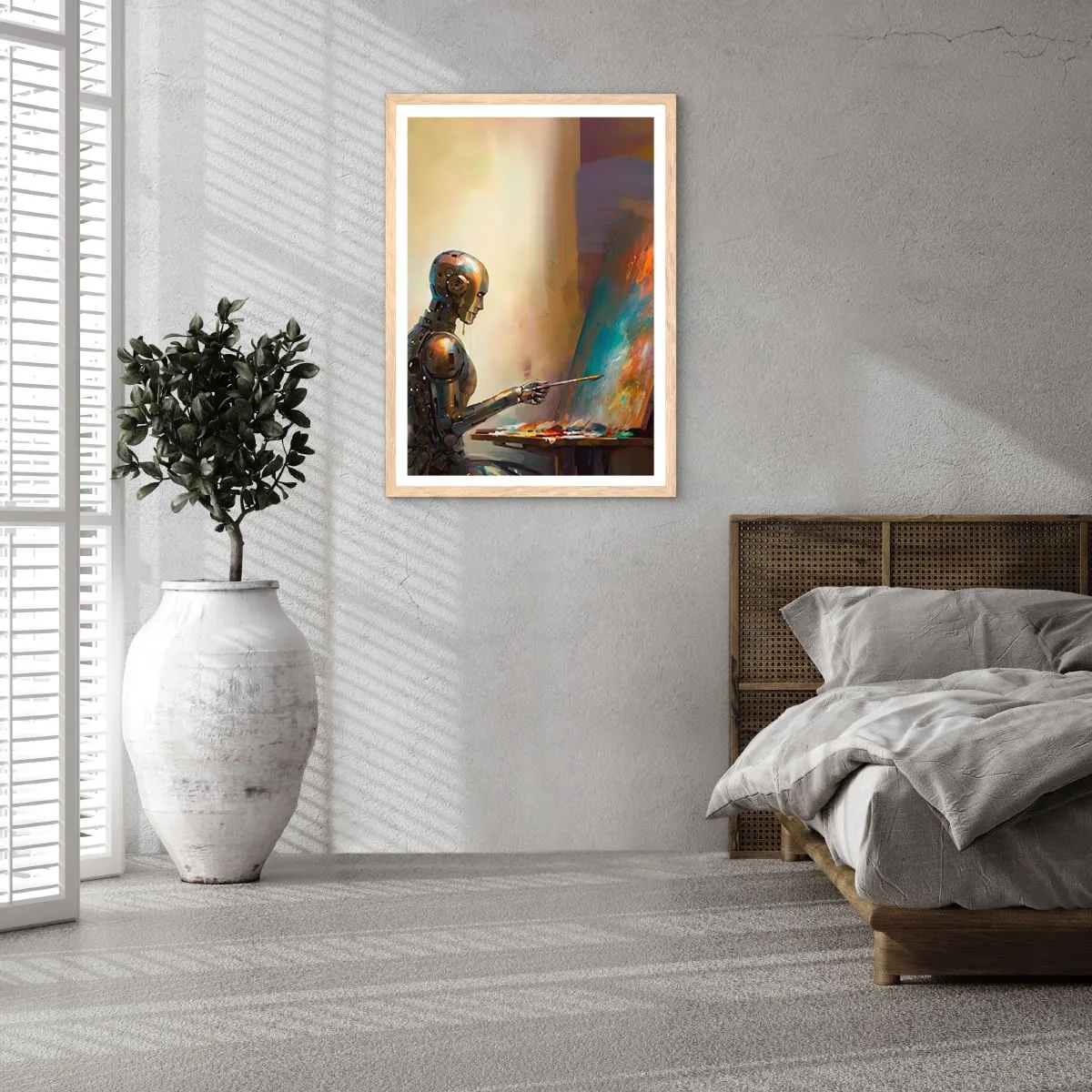 Póster en marco roble claro - Arte del futuro - 61x91 cm