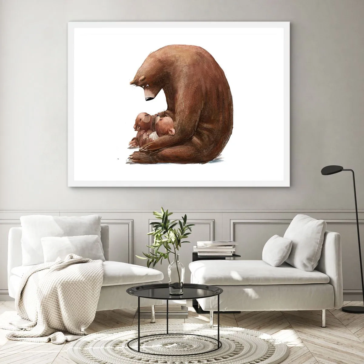 Póster en marco blanco - Dulces sueños, niños - 50x40 cm