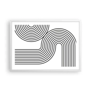 Póster en marco blanco - En una curva - 70x50 cm