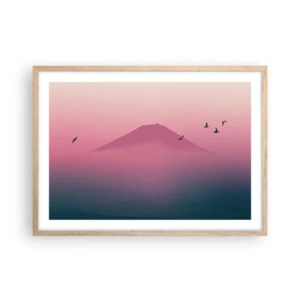 Póster en marco roble claro - Sobre las nubes - 70x50 cm