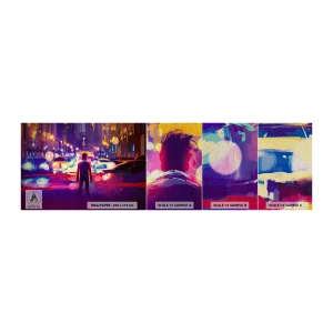 Muestra de fotomural Premium Sand - Inmerso en la luz - Ciudad, Hombre, Nueva York - 100x30 cm