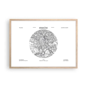 Póster en marco roble claro - Anatomía de Cracovia - 70x50 cm