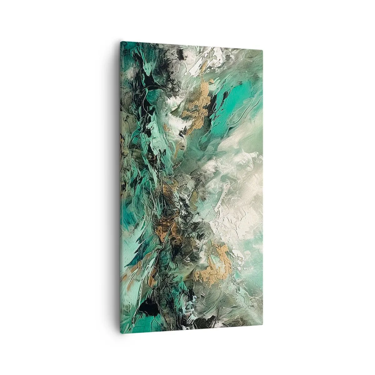 Cuadro sobre lienzo - Impresión de Imagen - Hervor negro esmeralda - 55x100 cm