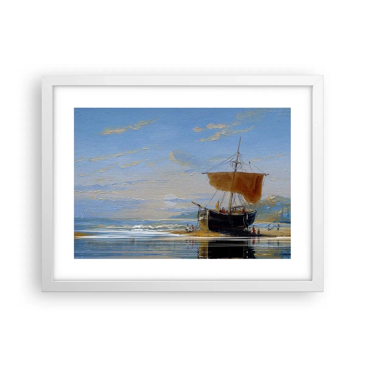 Póster en marco blanco - Agua, tierra, aire - 40x30 cm