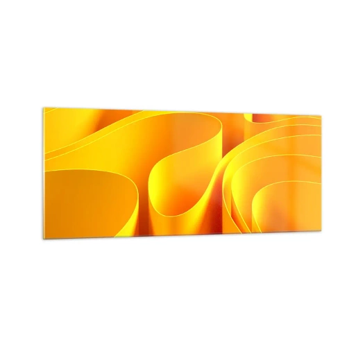 Cuadro sobre vidrio - Impresiones sobre Vidrio - Como las olas del sol - 100x40 cm