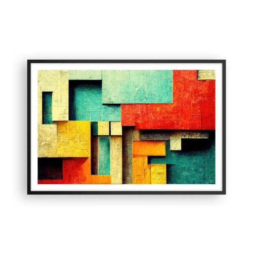 Póster en marco negro - Festival de ángulos rectos - 91x61 cm