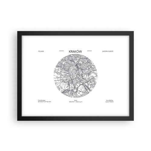 Póster en marco negro - Anatomía de Cracovia - 40x30 cm