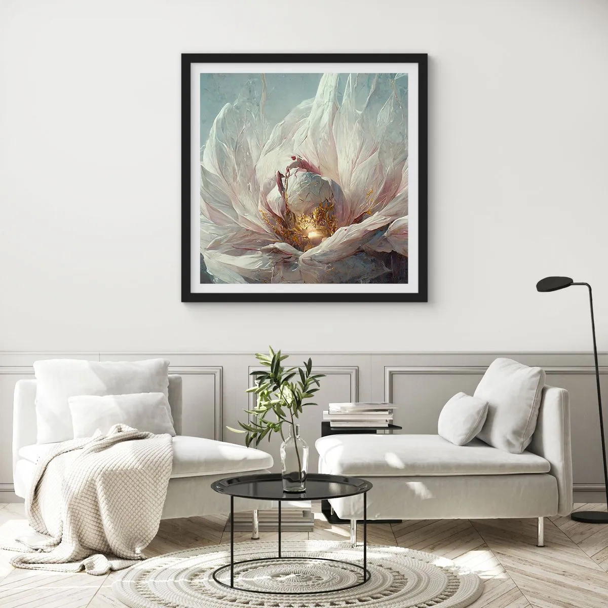 Póster en marco negro - Florece una vez cada cien años - 40x40 cm