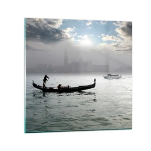 Cuadro sobre vidrio - Impresiones sobre Vidrio - Una fabulosa ciudad de agua y niebla - 30x30 cm
