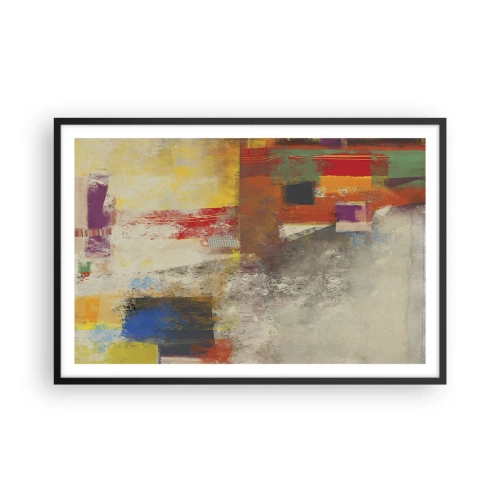 Póster en marco negro - Geometría de color - 91x61 cm