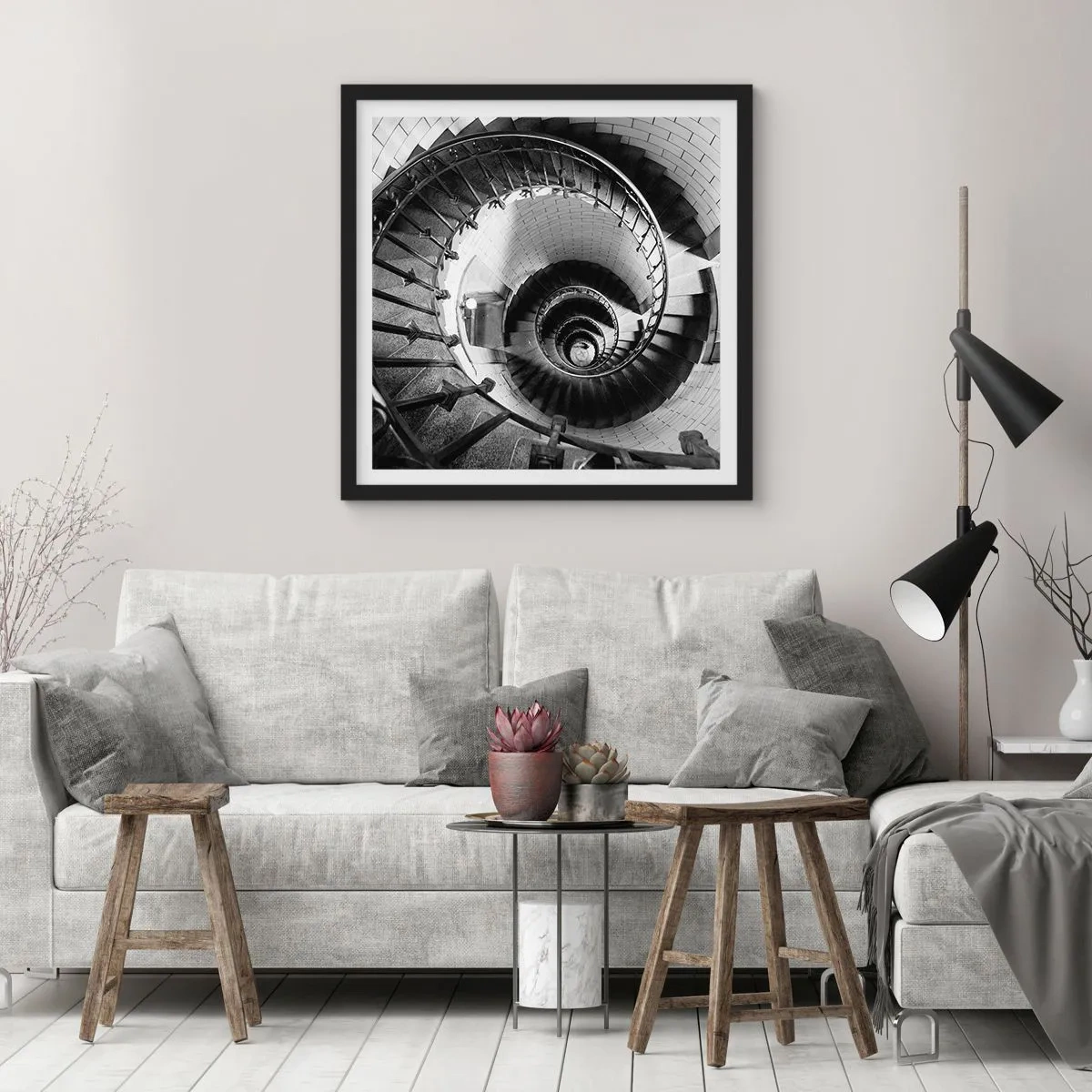 Póster en marco negro - Cada vez más alto - 30x30 cm
