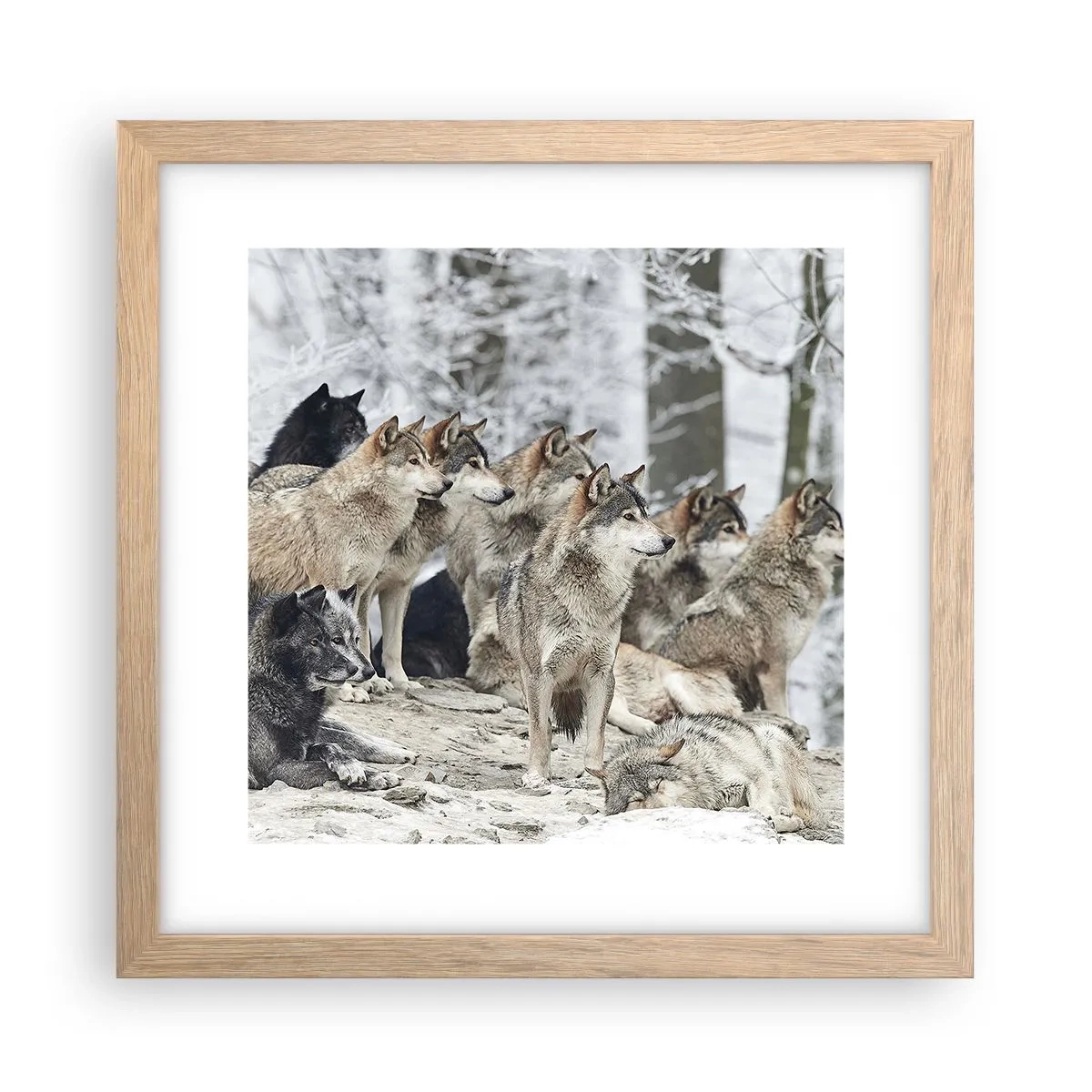 Póster en marco roble claro - Familiares y amigos - 30x30 cm