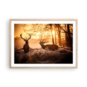 Póster en marco roble claro - El sueño de un cazador - 70x50 cm
