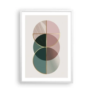 Póster en marco blanco - Círculo tras círculo... - 50x70 cm