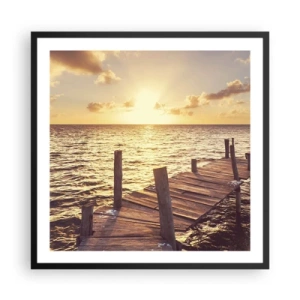 Póster en marco negro - Una tierra dorada de dulzura - 60x60 cm