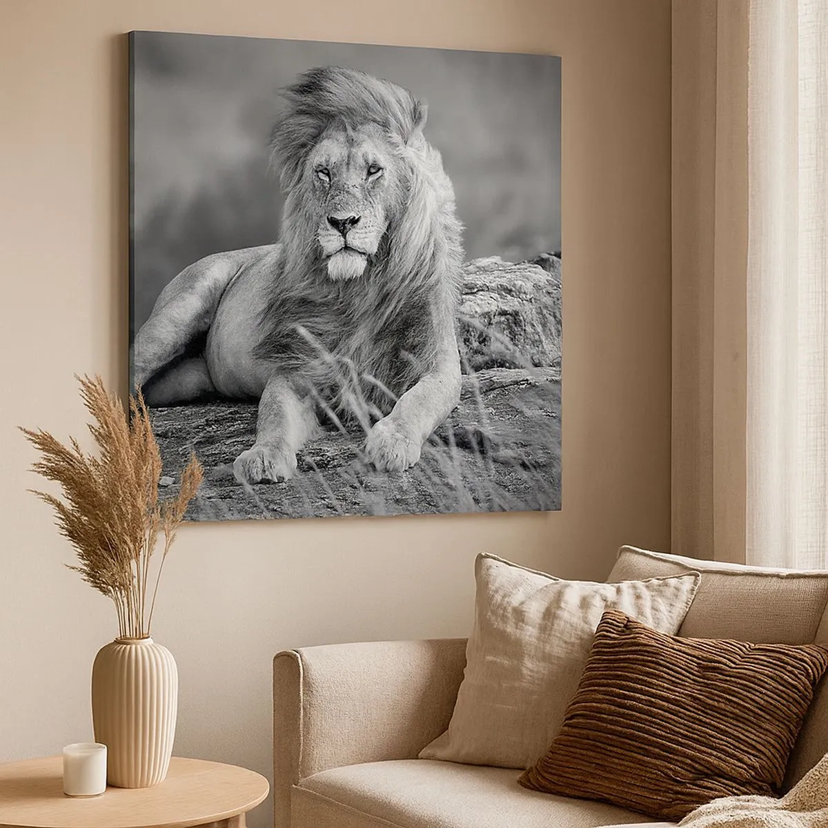 Cuadro sobre lienzo - Impresión de Imagen - La siesta real - 30x30 cm