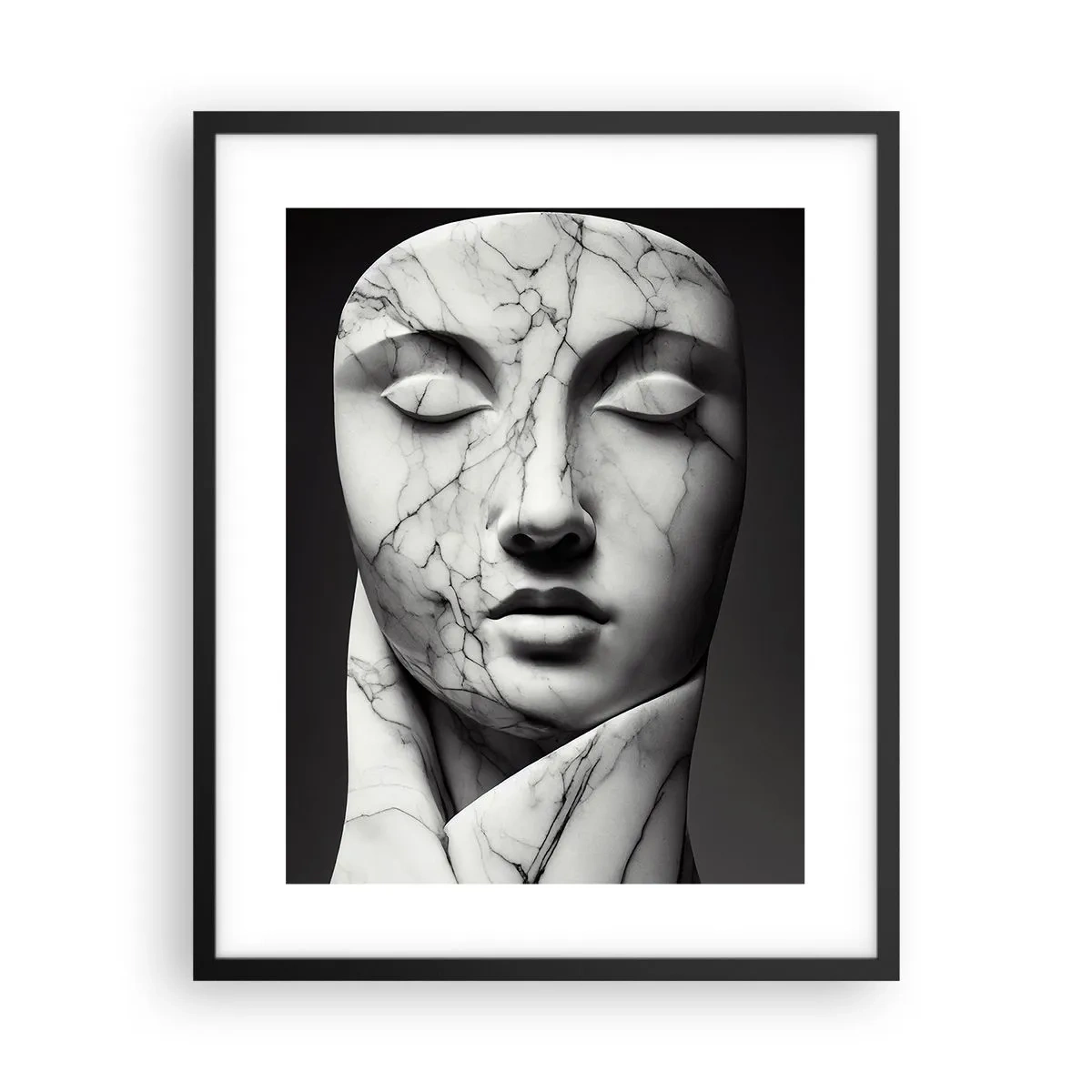 Póster en marco negro - Formas de mármol - 40x50 cm