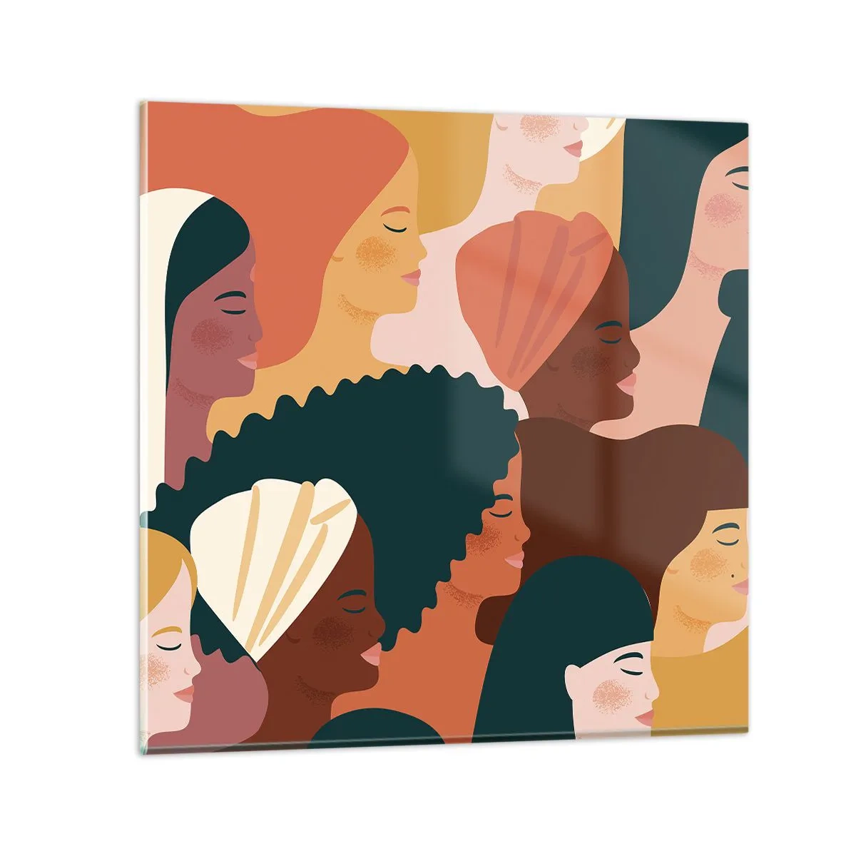 Cuadro sobre vidrio - Impresiones sobre Vidrio - La feminidad - 40x40 cm