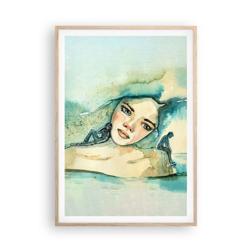 Póster en marco roble claro - ¿Soy azul? - 70x100 cm