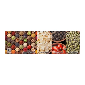 Muestra de fotomural Premium Canvas - Todos los sabores del mundo - Gastronomía, Especias, Hierbas secas - 100x30 cm