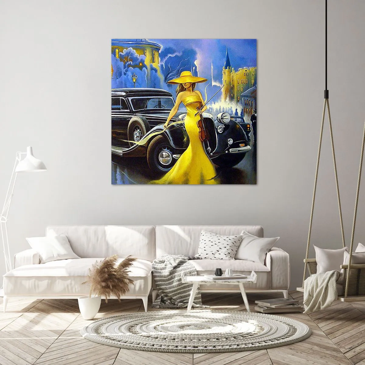 Cuadro sobre lienzo - Impresión de Imagen - Noche de violín y pasión - 60x60 cm