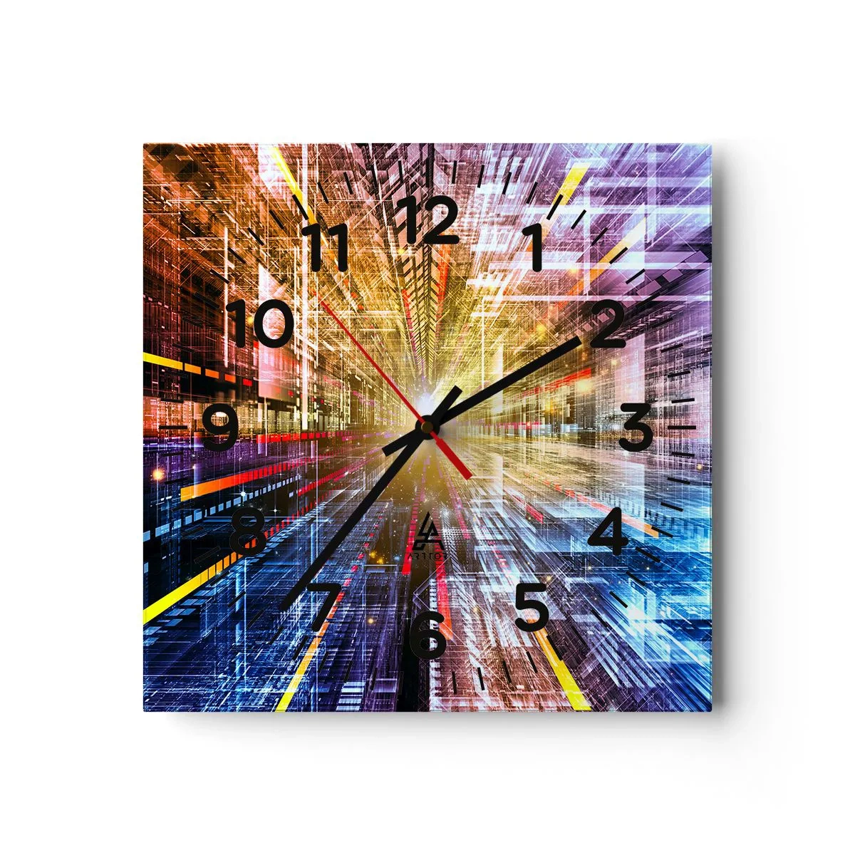 Reloj de pared - Reloj de vidrio - Un pasillo luminoso - 40x40 cm