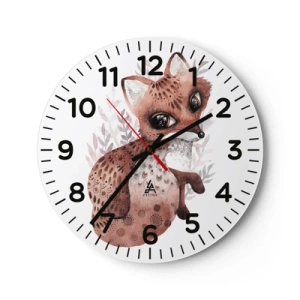 Reloj de pared - Reloj de vidrio - Dulzura y amor - 30x30 cm