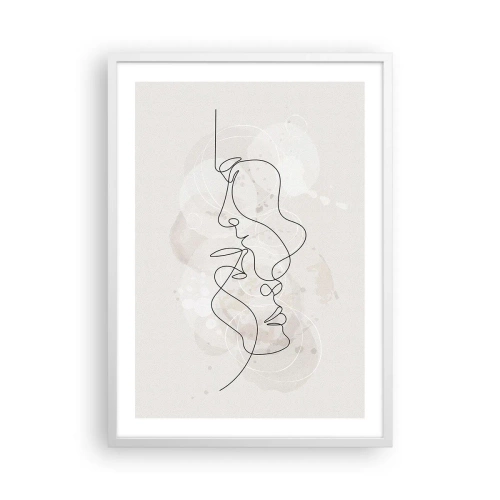 Póster en marco blanco - En un abrazo - 50x70 cm