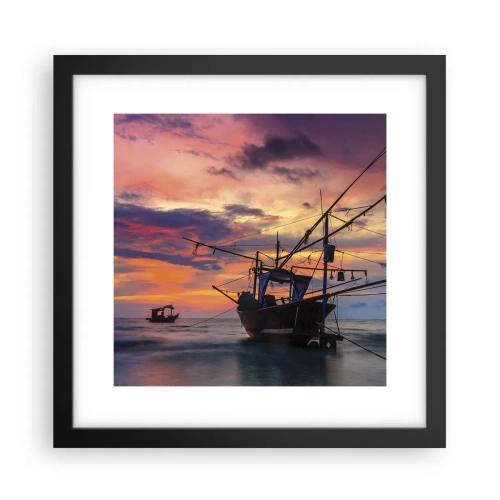 Póster en marco negro - Una noche exótica - 30x30 cm