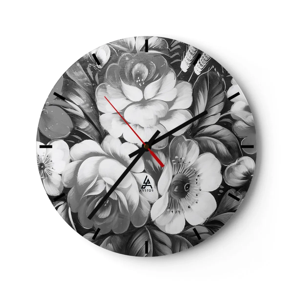 Reloj de pared - Reloj de vidrio - Hermoso incluso en el gris - 40x40 cm