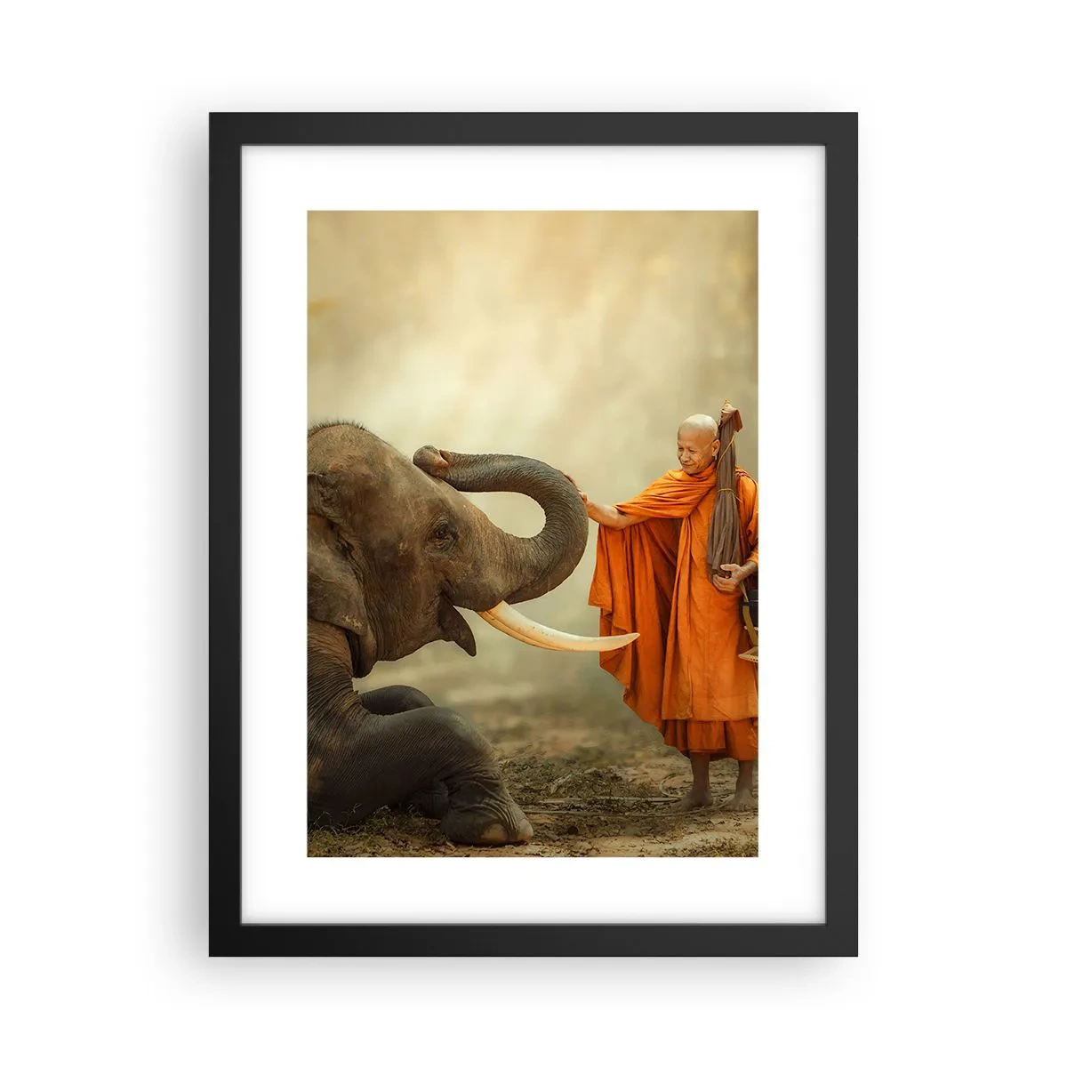 Póster en marco negro - Un encuentro en un viaje - 30x40 cm