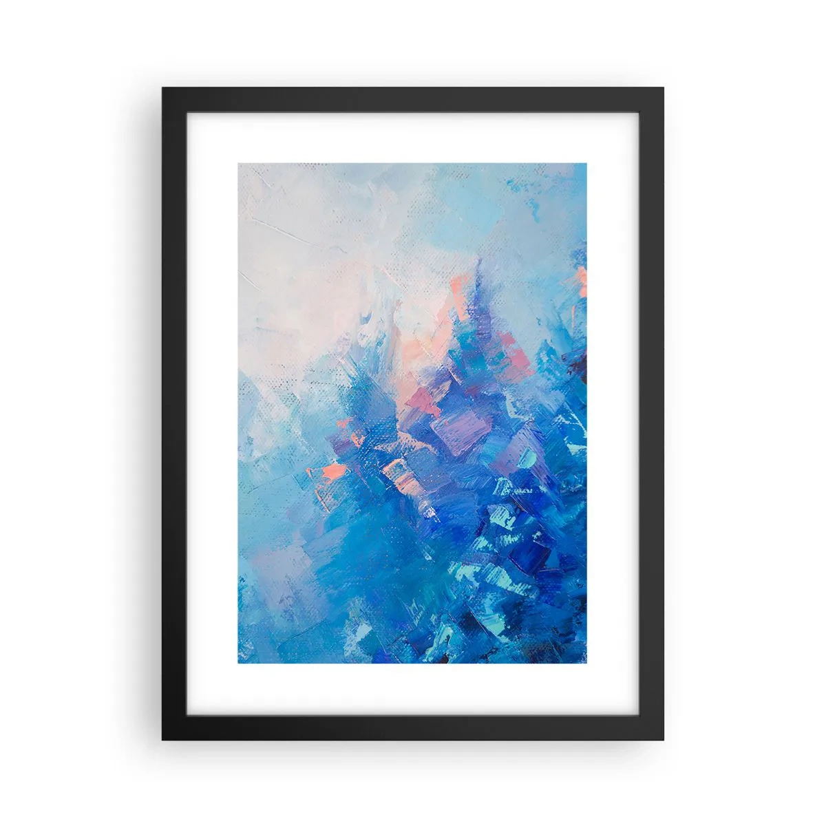 Póster en marco negro - Abstracción invernal - 30x40 cm