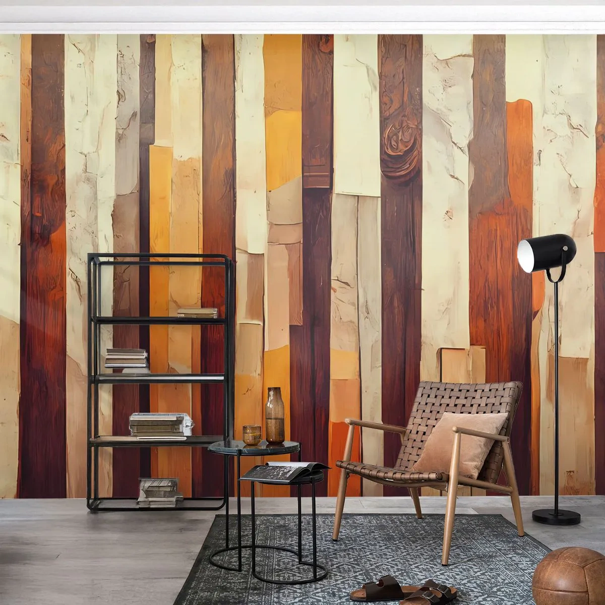 Fotomural Premium Canvas - Himno de los árboles del bosque - Pedazo, Abstracción, Cinturones - 250x175 cm