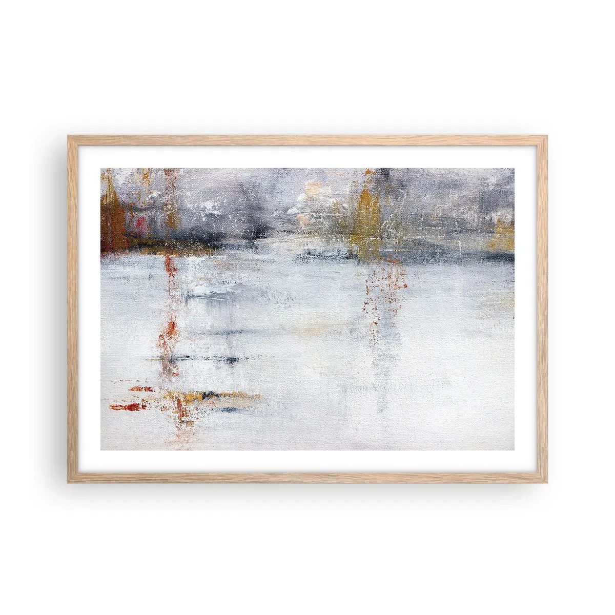Póster en marco roble claro - Tras una cortina de aire - 70x50 cm