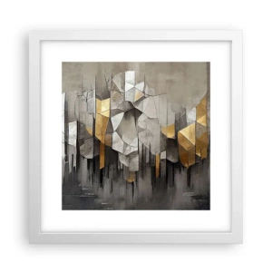 Póster en marco blanco - Composición hecha de hielo y luz - 30x30 cm