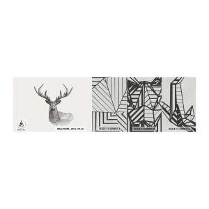 Muestra de fotomural Premium Sand - Ciervo en estilo cubista - Abstracción, Ciervo, animales - 100x30 cm