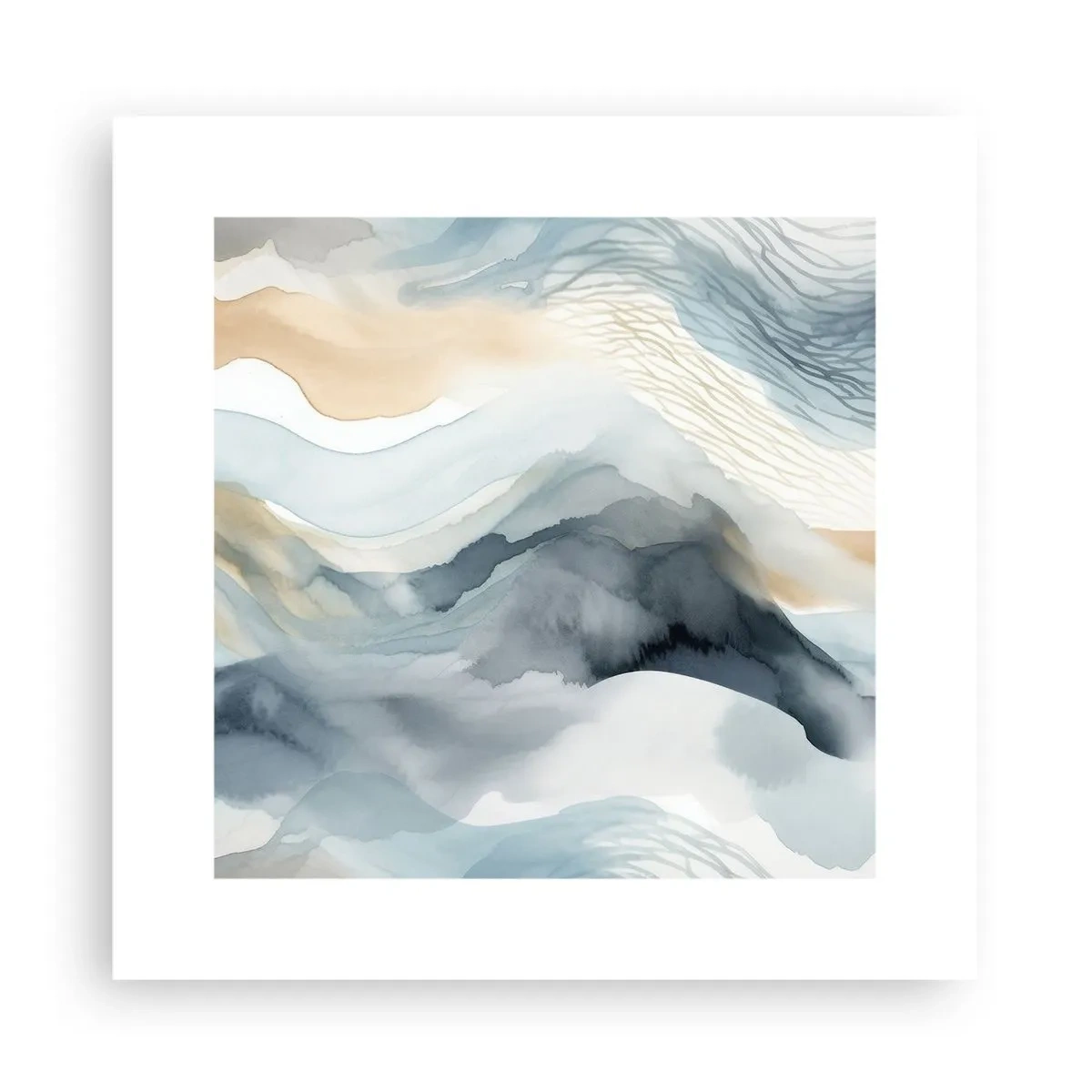 Póster - Abstracción de nieve y niebla - 30x30 cm