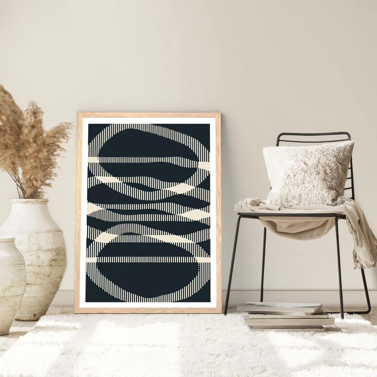 Póster en marco roble claro - Un intento de romper la oscuridad - 40x50 cm