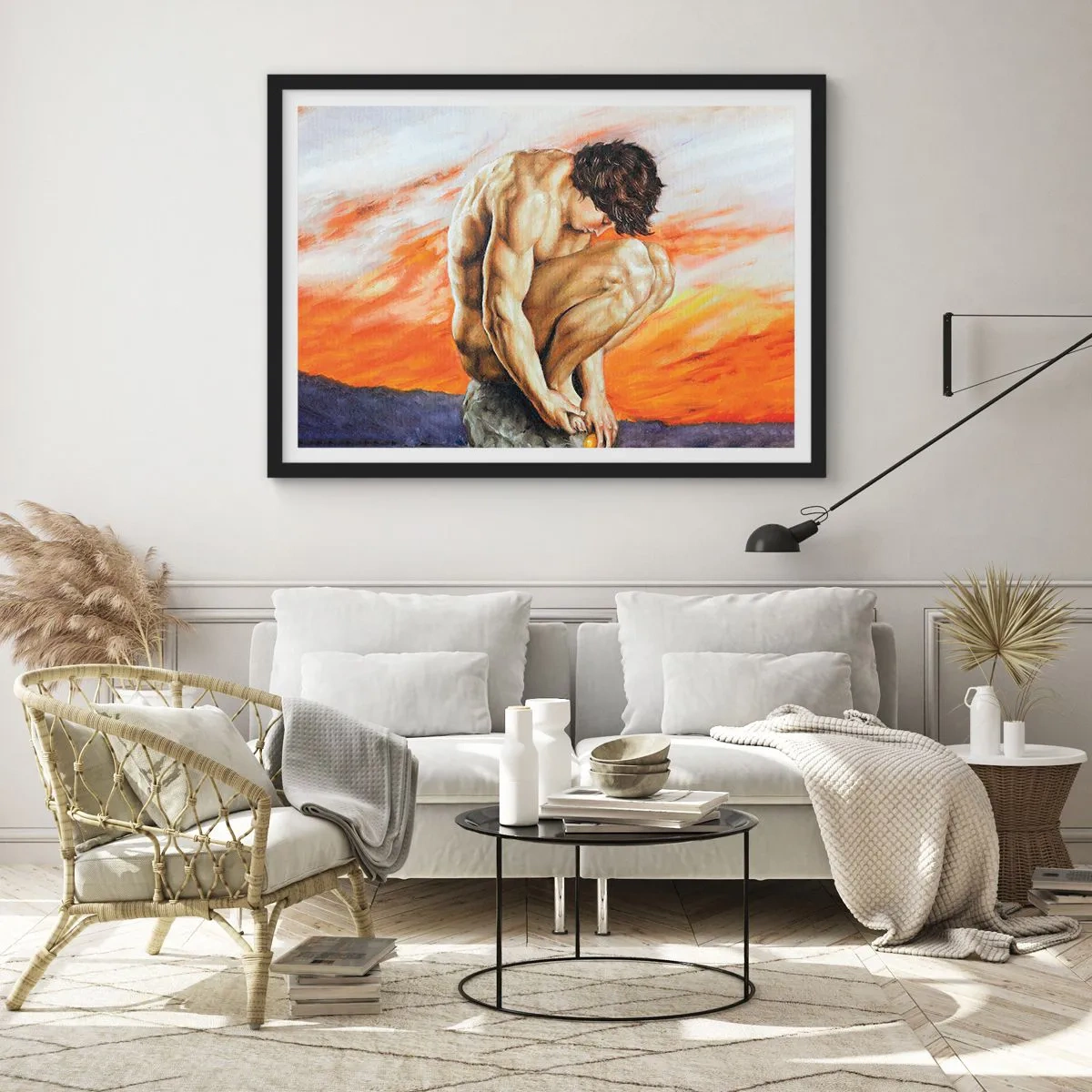 Póster en marco negro - Sumergido en sí mismo - 50x40 cm