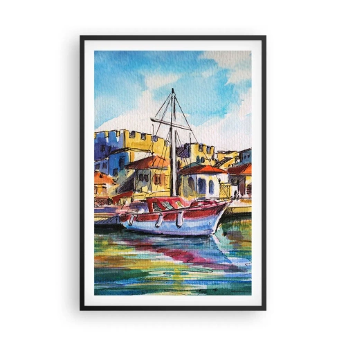 Póster en marco negro - Tarde de arco iris - 61x91 cm