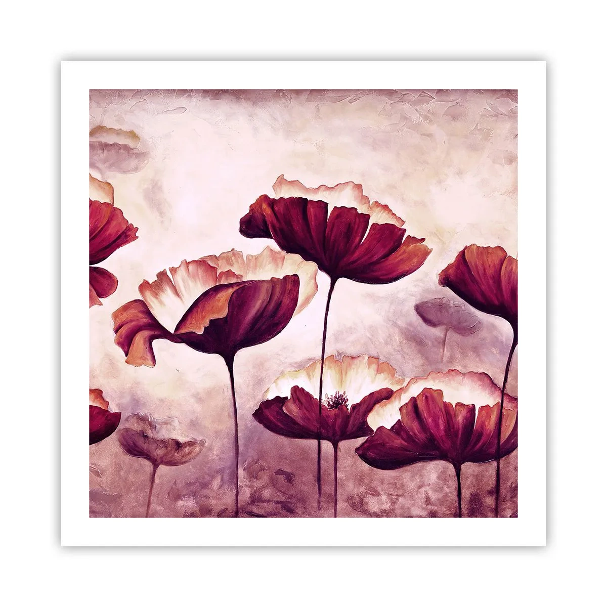 Póster - Pétalo rojo y blanco - 60x60 cm