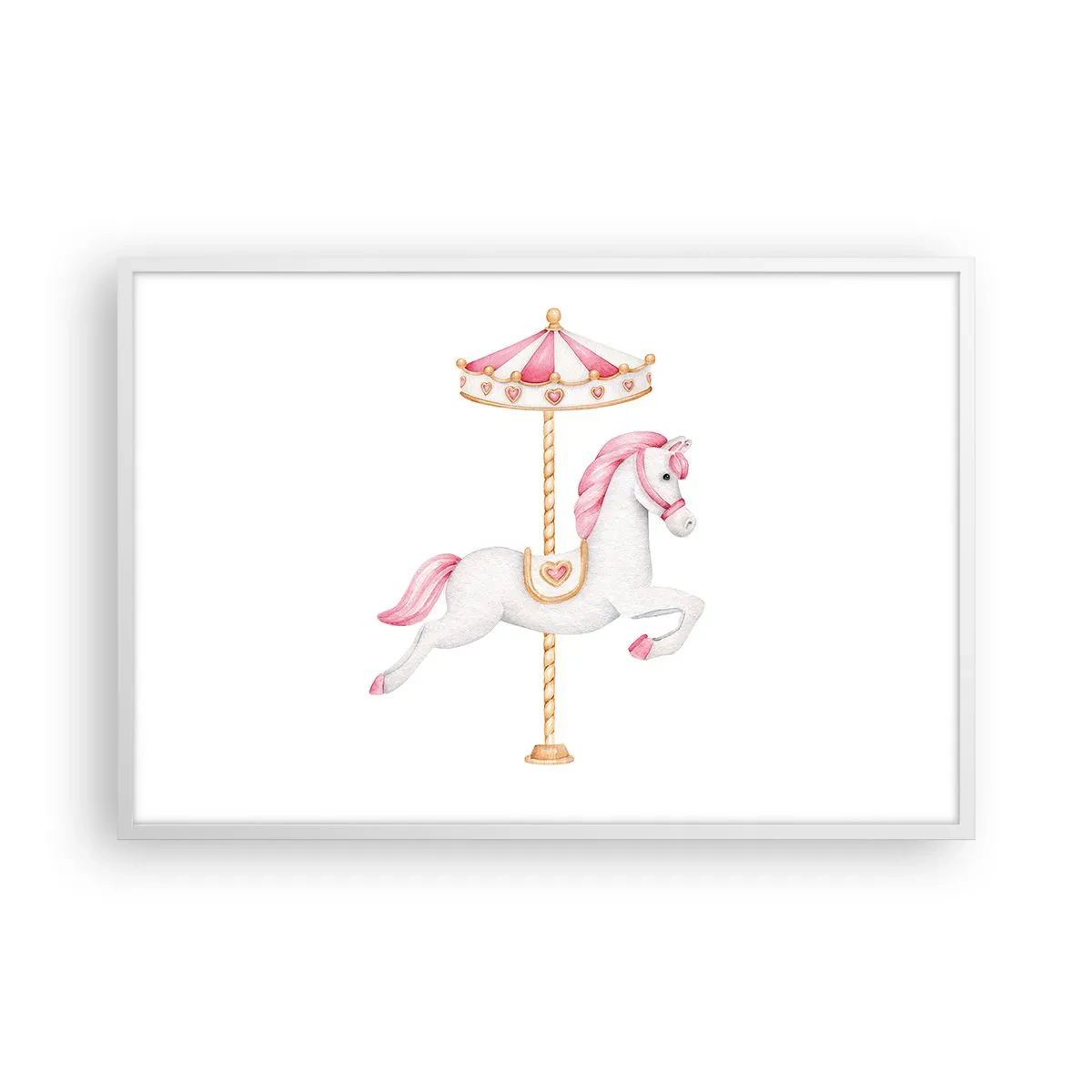 Póster en marco blanco - Partió al galope - 91x61 cm