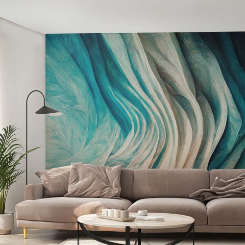 Fotomural Premium Canvas - Azul insaciable - Pedazo, 3D, Abstracción - 300x210 cm