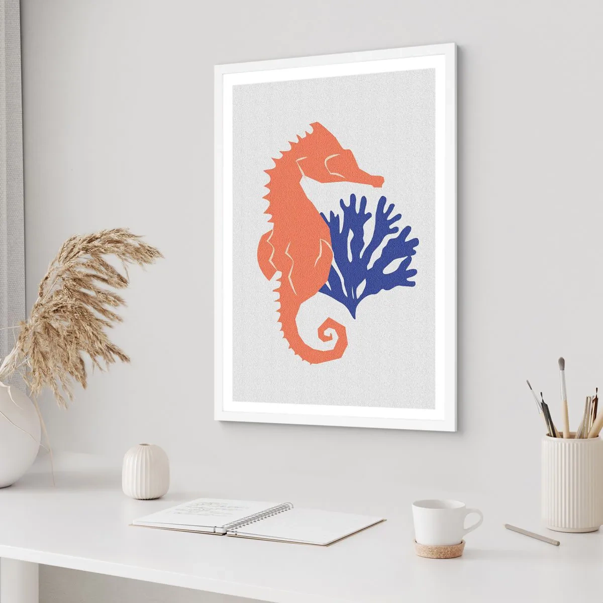 Póster en marco blanco - En una pradera submarina - 61x91 cm