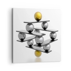 Cuadro sobre lienzo - Impresión de Imagen - Balance de oro y plata - 60x60 cm
