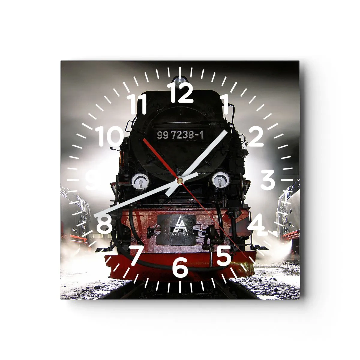 Reloj de pared - Reloj de vidrio - De pie, jadeando y soplando - 40x40 cm