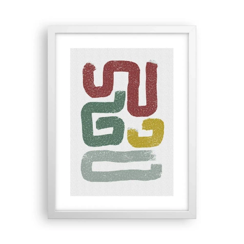 Póster en marco blanco - En un idioma desconocido - 30x40 cm