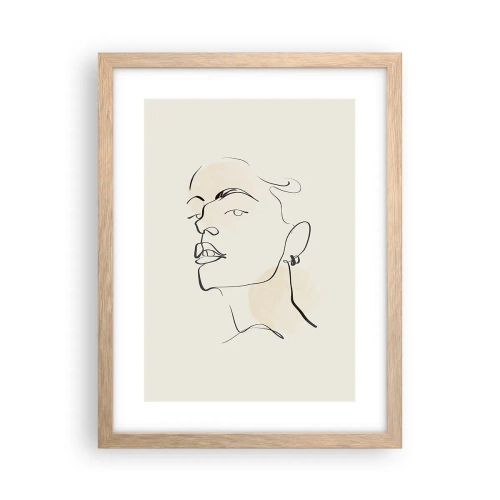 Póster en marco roble claro - Una mirada orgullosa - 30x40 cm