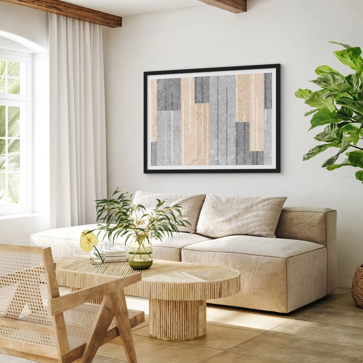 Póster en marco negro - Composición: sostener la vertical - 91x61 cm