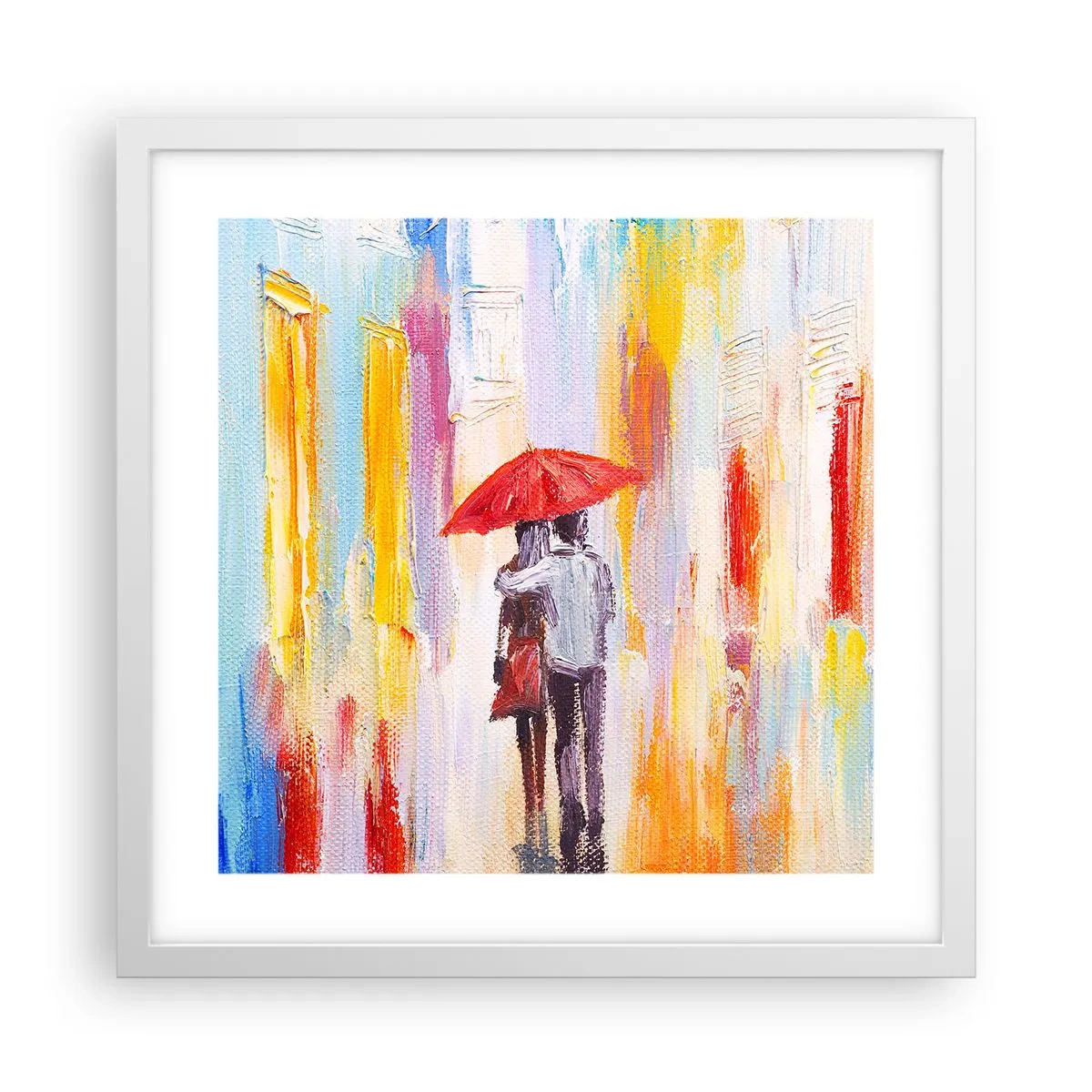 Póster en marco blanco - Que siga lloviendo - 40x40 cm